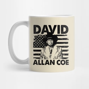 Retro American Flag Allan Coe Music Gift Mug